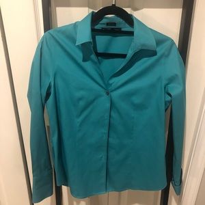 Jones New York wrinkle free button down, teal